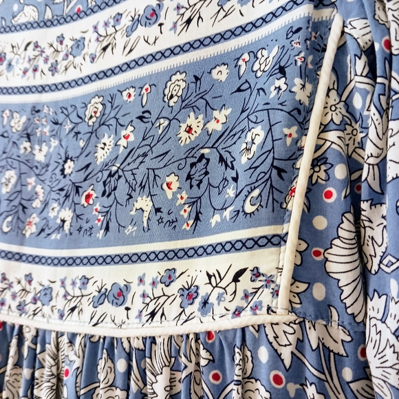 R. Vivimos Maxi Dress Sz XS 0/2 Lt BLUE Bohemian Boho Prairie Floral Dress NEW! - Picture 11 of 15